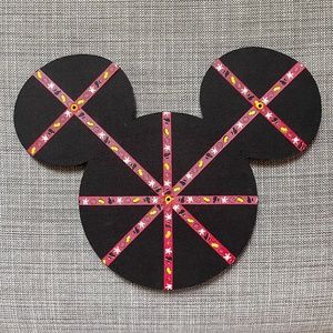 Mickey Mouse Shaped Disney Memo Board 14" x 11" with Mickey Icon Ribbons